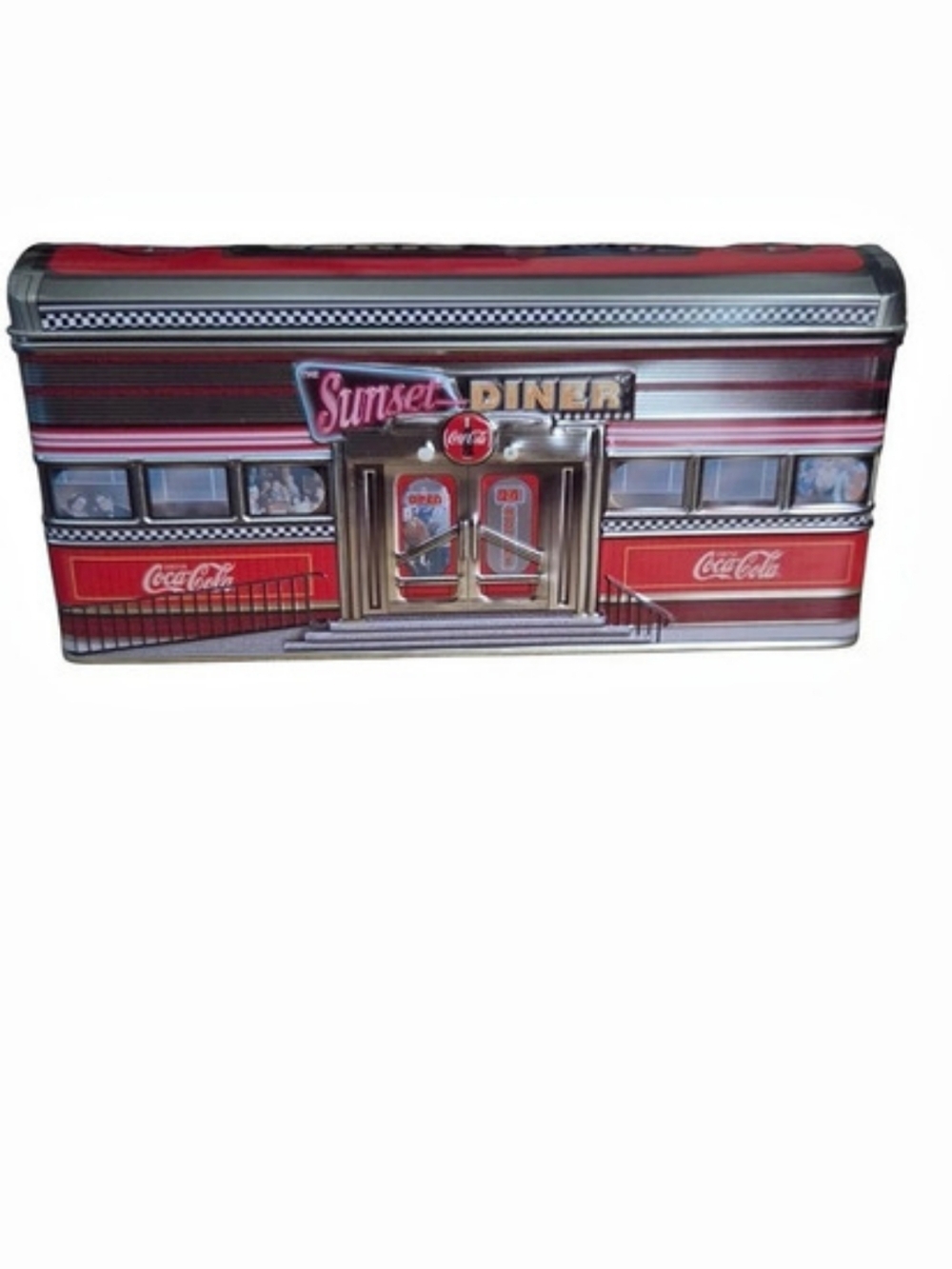 Coca-Cola The Sunset Diner Tin Red & Silver Storage Tin